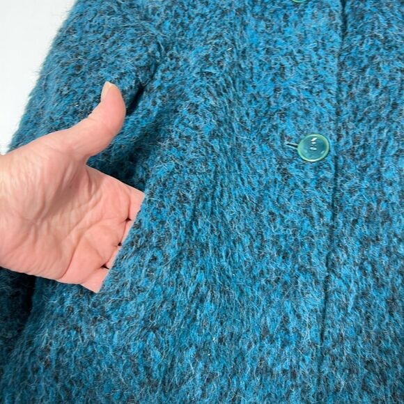 Femme by Michelle R. Wool Charming Blazer Coat Blue Size S Made in Italy - Picture 8 of 16